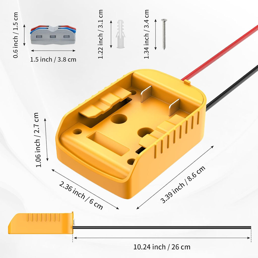 Kzreect Battery Adapter with Switch Compatible with Dewalt 20V Battery