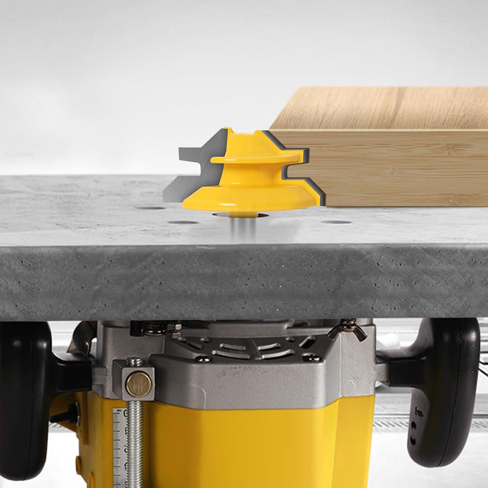 45 Degree Lock Miter Router Bit 1/4 Inch Shank.Woodworking Tools Joint Router Bits，Wood Milling Cutter Glue Joint Tools Set (1/4inch Shank, 1-3/8")