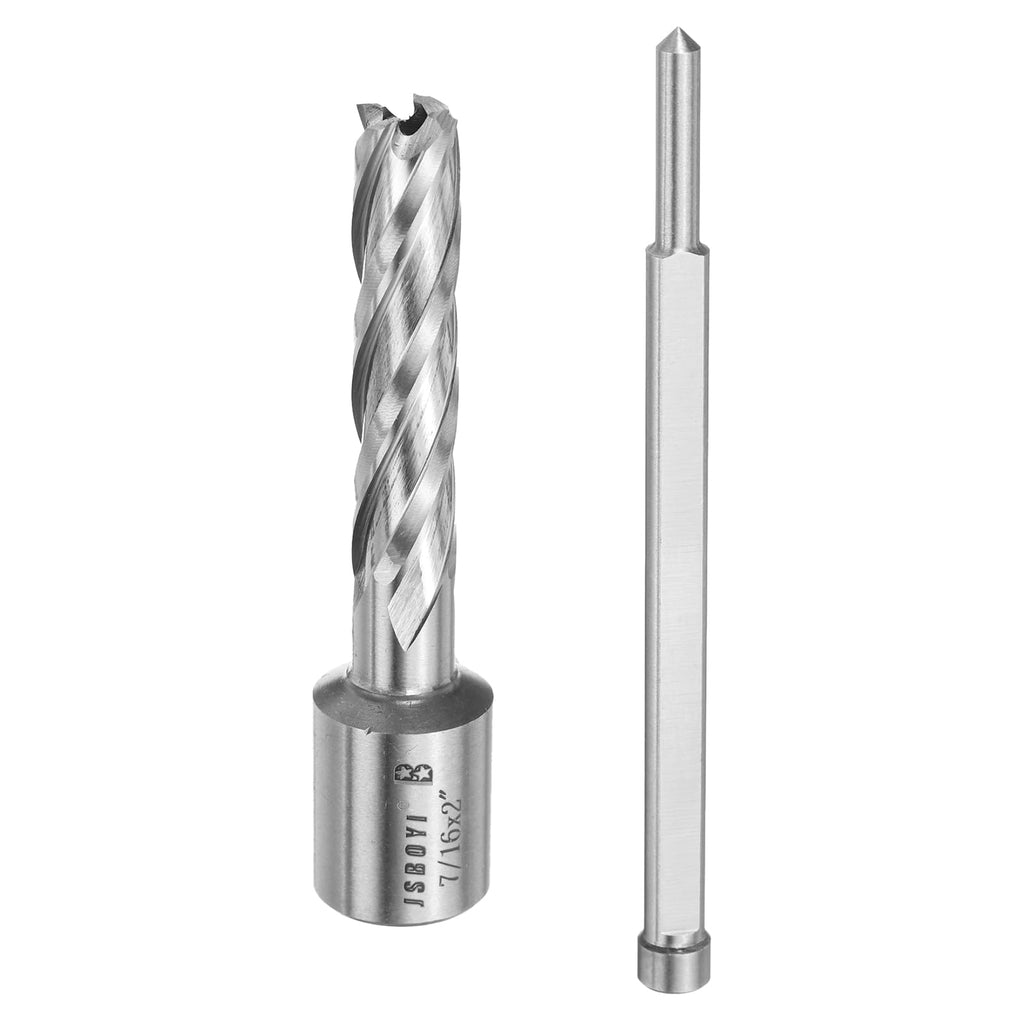HARFINGTON Annular Cutter 7/16" Cutting Diameter Shank 3/4" with 2" Depth of Locating Pin M2 High-Speed Steel Drill Bit Annular Cutter for Standard Magnetic Drills Machine Tools Mills