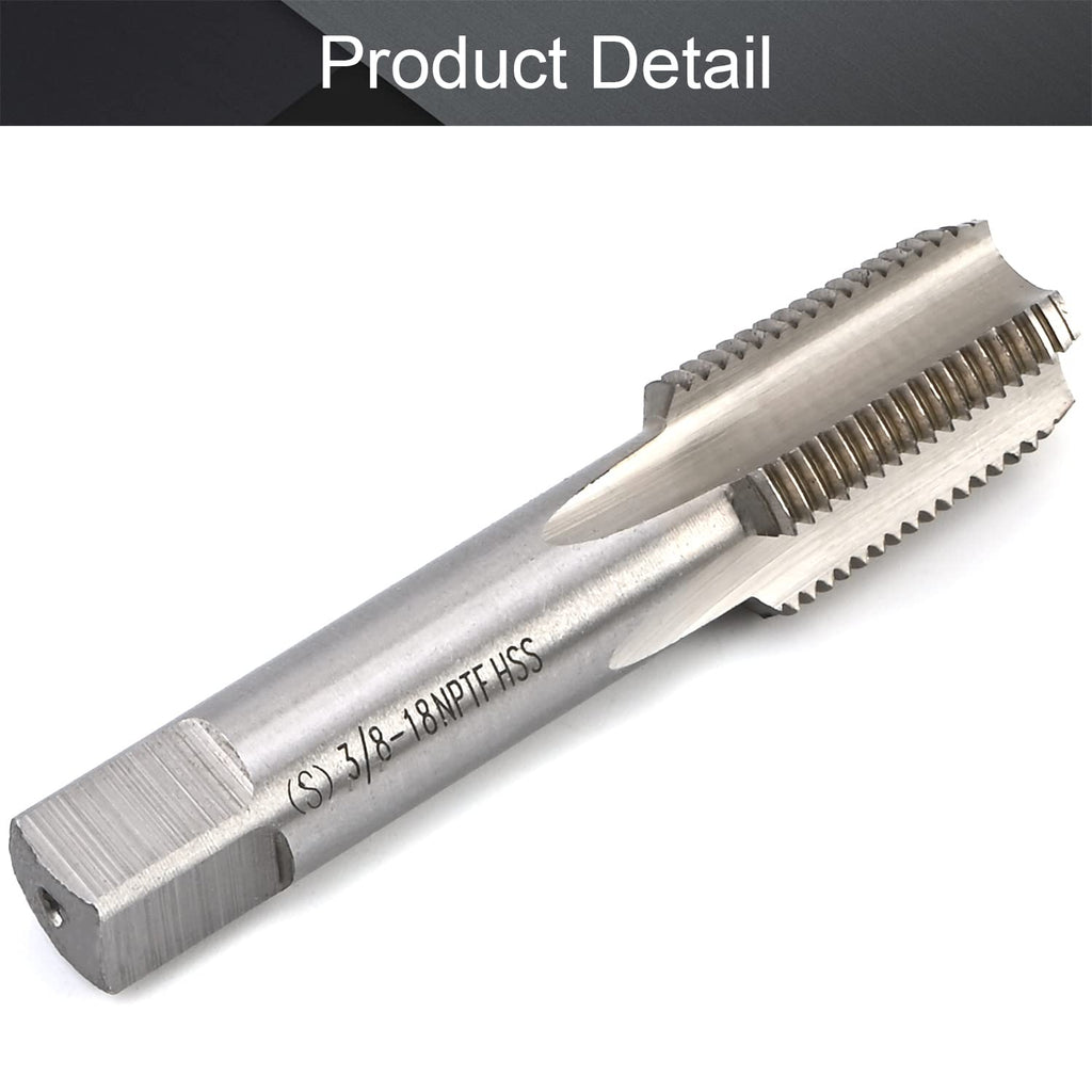 Utoolmart Machine Tap 3/8-18 NPTF Straight Pipe Thread Flutes High Speed Steel 1pcs