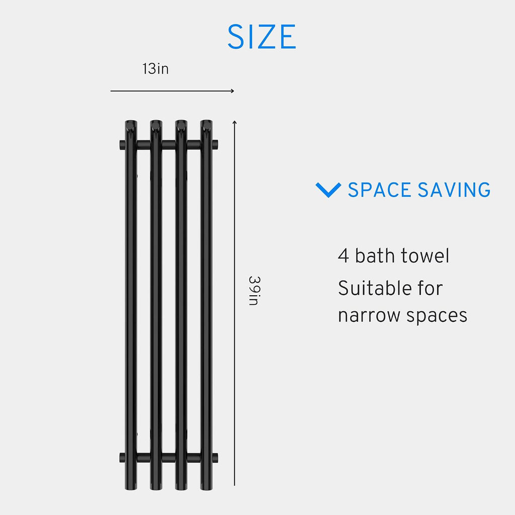 Heated Towel Rack, Towel Warmer with Timer, Wall Mounted hot Towel Warmer Rack for Bathroom, Hardwired or Plug-in