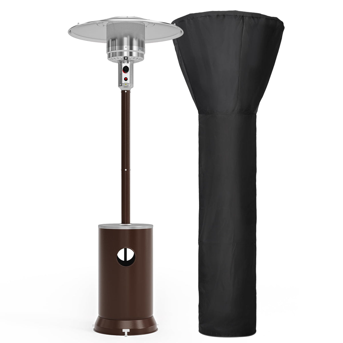 Outdoor Propane Patio Heater, 2-in-1 Table Design, Double-Layer Stainless Steel Burner, with Heavy-Duty Waterproof