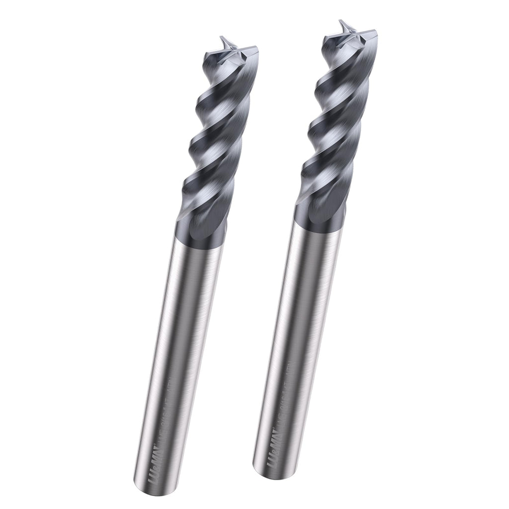 LU&MN Carbide Square End Mill 4 Flute 3/16", 2 Pieces