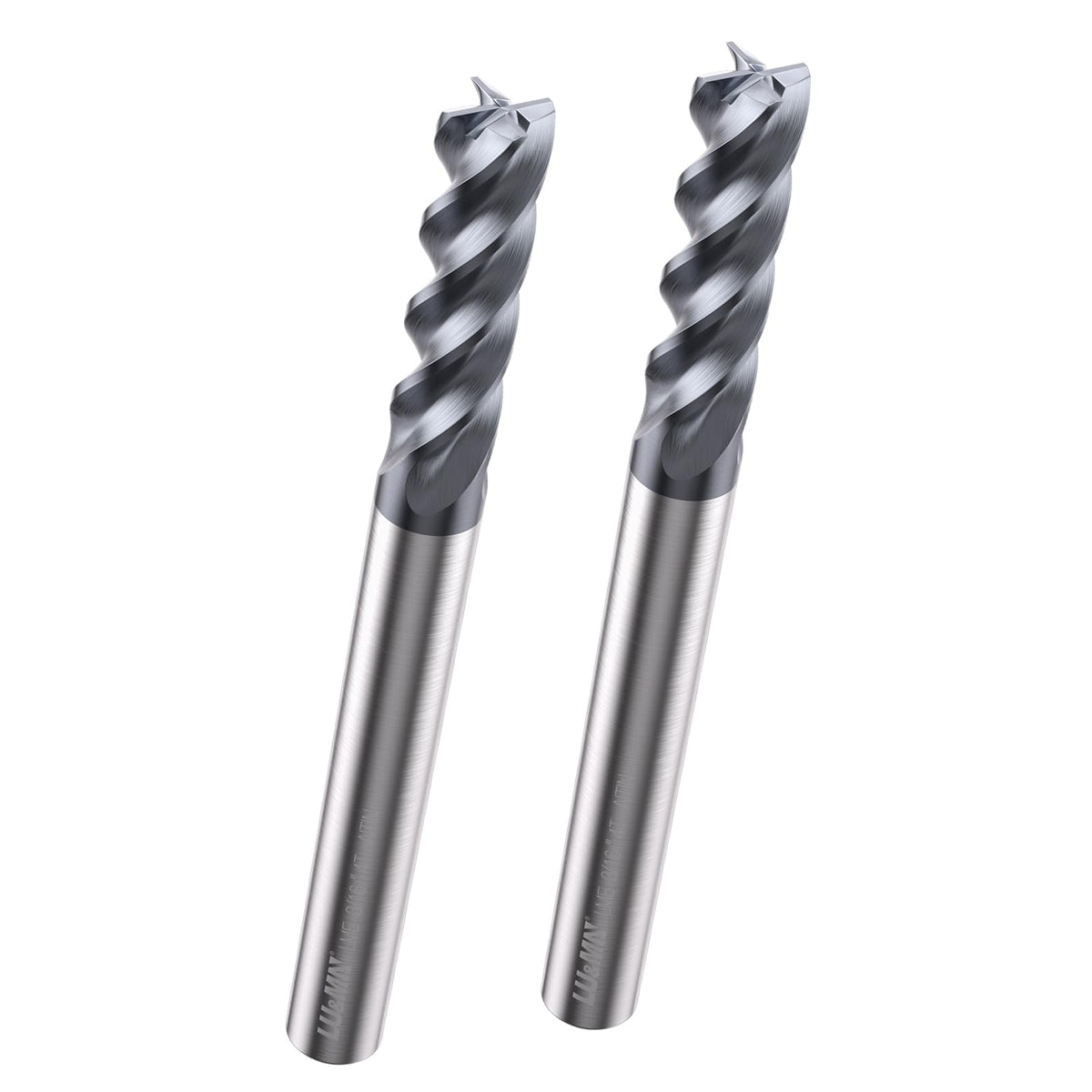 LU&MN Carbide Square End Mill 4 Flute 3/16", 2 Pieces