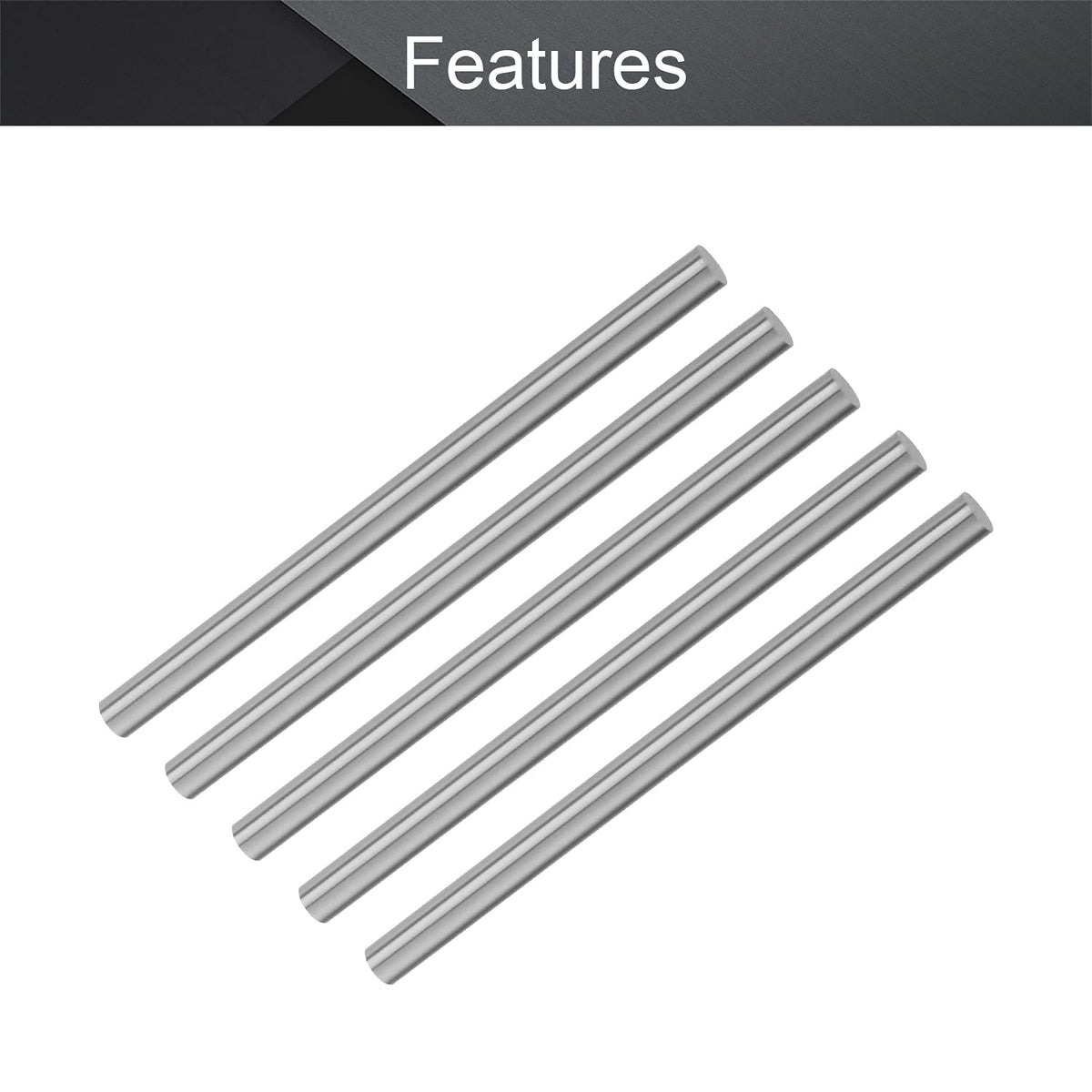 Utoolmart Round Steel Rod, 6mm HSS Lathe Bar Stock Tool 100mm Long, for Shaft Gear Drill Lathes Boring Machine Turning Miniature Axle, Cylindrical Pin DIY Craft Tool, 10pcs
