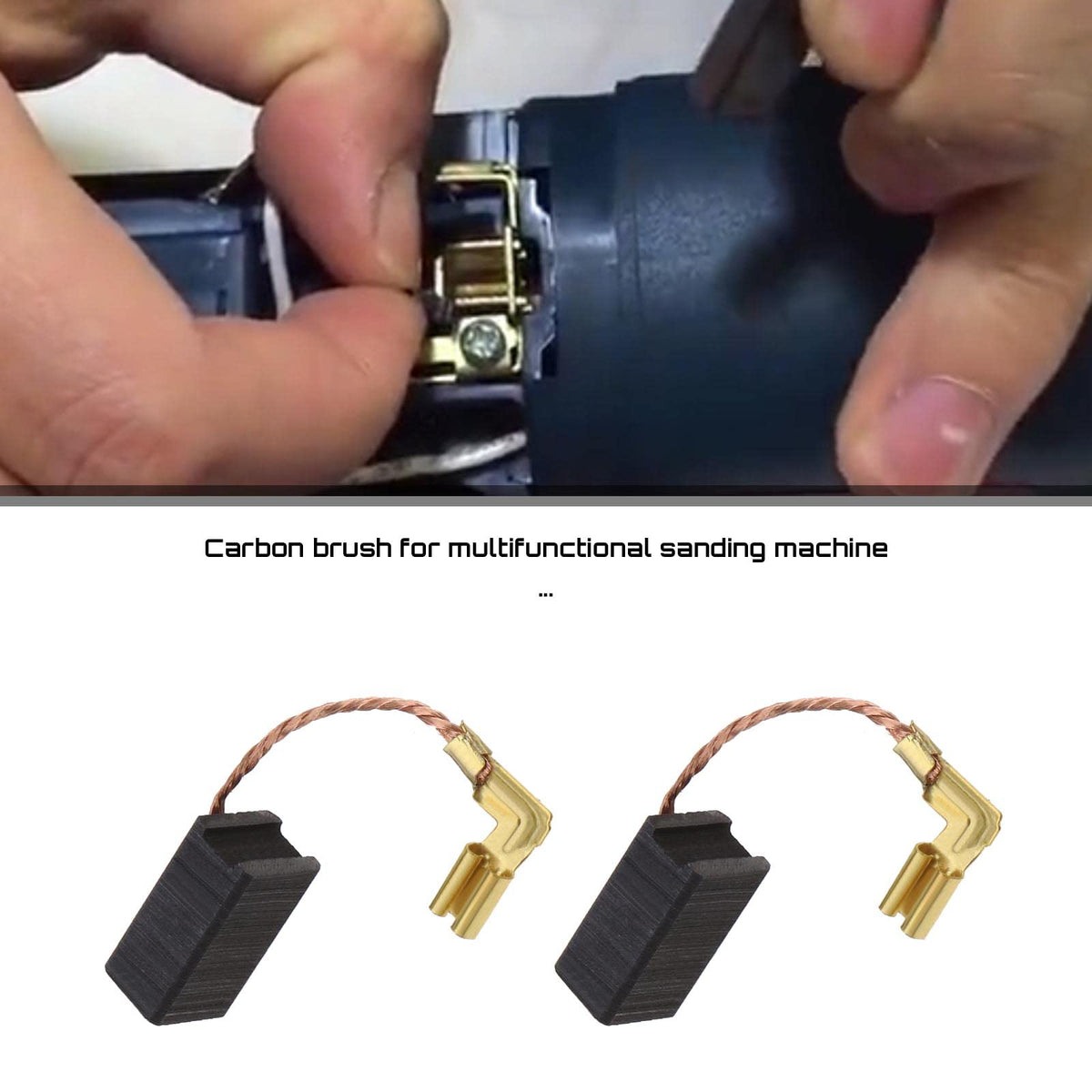 Micro Traders 2 Pairs Carbon Brushes with Spring Connector Multifunctional Sanding Machine Motor Replacement Part Compatible with Dewalt DWE315 DWE314 Power Tool Accessories
