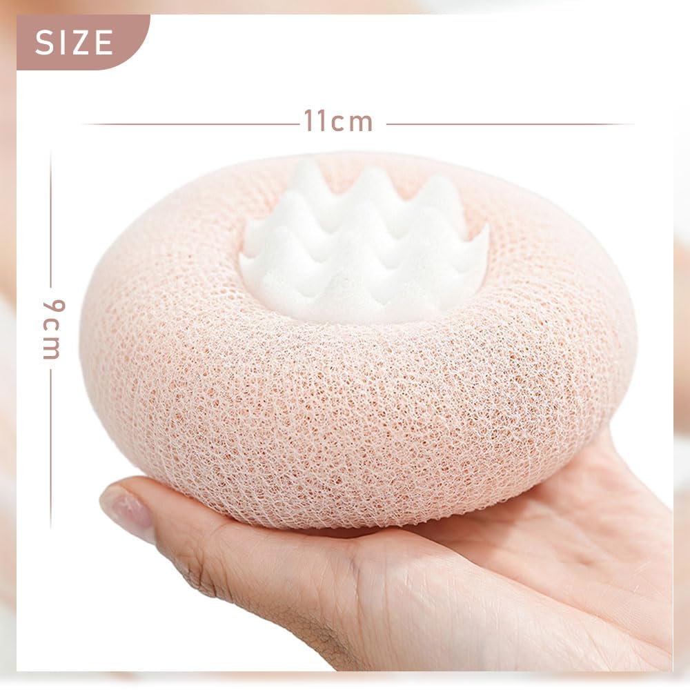 Upgraded 2-in-1 Sunflower Bath Ball with Suction Cup, Super Soft Exfoliating Shower Sponge, Gentle Bath Ball for