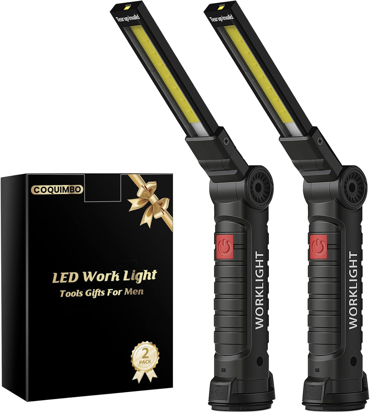 Tool Fathers Day Dad Gifts for Men Him Husband, Rechargeable LED Work Light BBQ Grill with Magnetic Base Hook, 360°