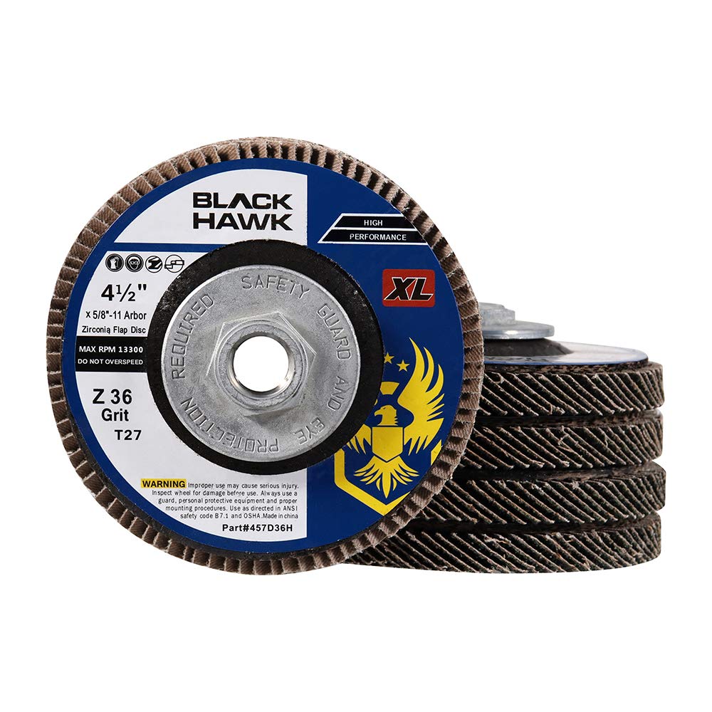 BHA 4-1/2 x 5/8-11 XL Zirconia Flap Disc T27-80 Grit - 5 Pack