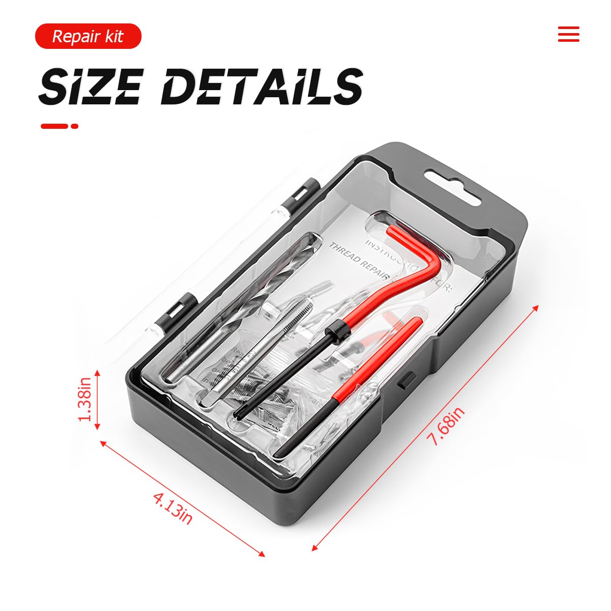 BELOMI M6 x 1.0 mm Thread Repair Kit with HSS Drill Bit and Inserts