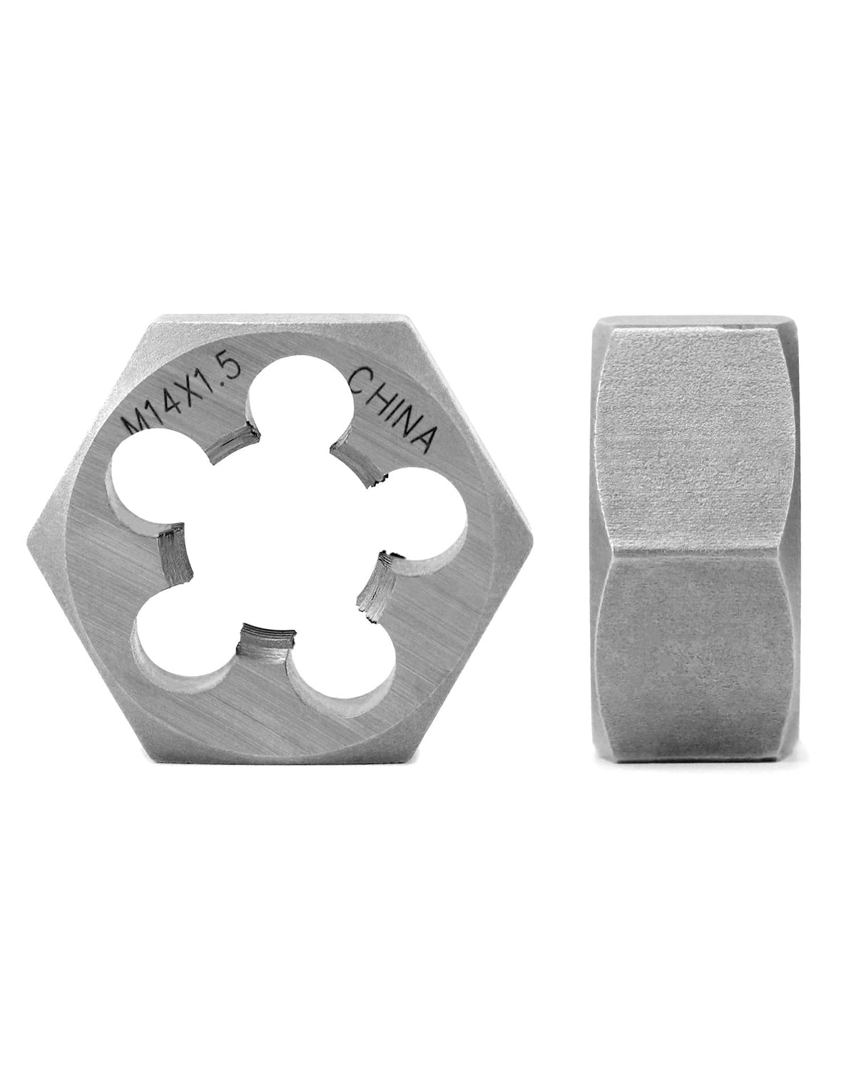 QWORK Metric Hex Die Rethreading Die, M14 X 1.5mm Carbon Steel Machine Thread Die, for Mold Machining, Steel, Cast Iron, Copper