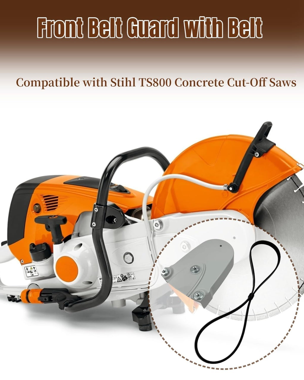 eosorssa Front Belt Guard with Belt Fit for Stihl TS800 Concrete Saws