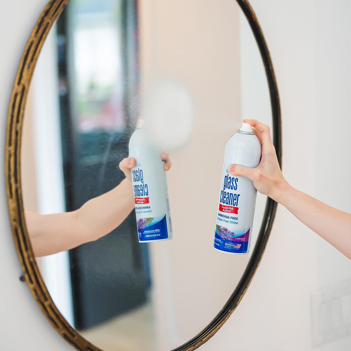 Foaming Glass Cleaner Spray, 4-Pack, 19 oz Each
