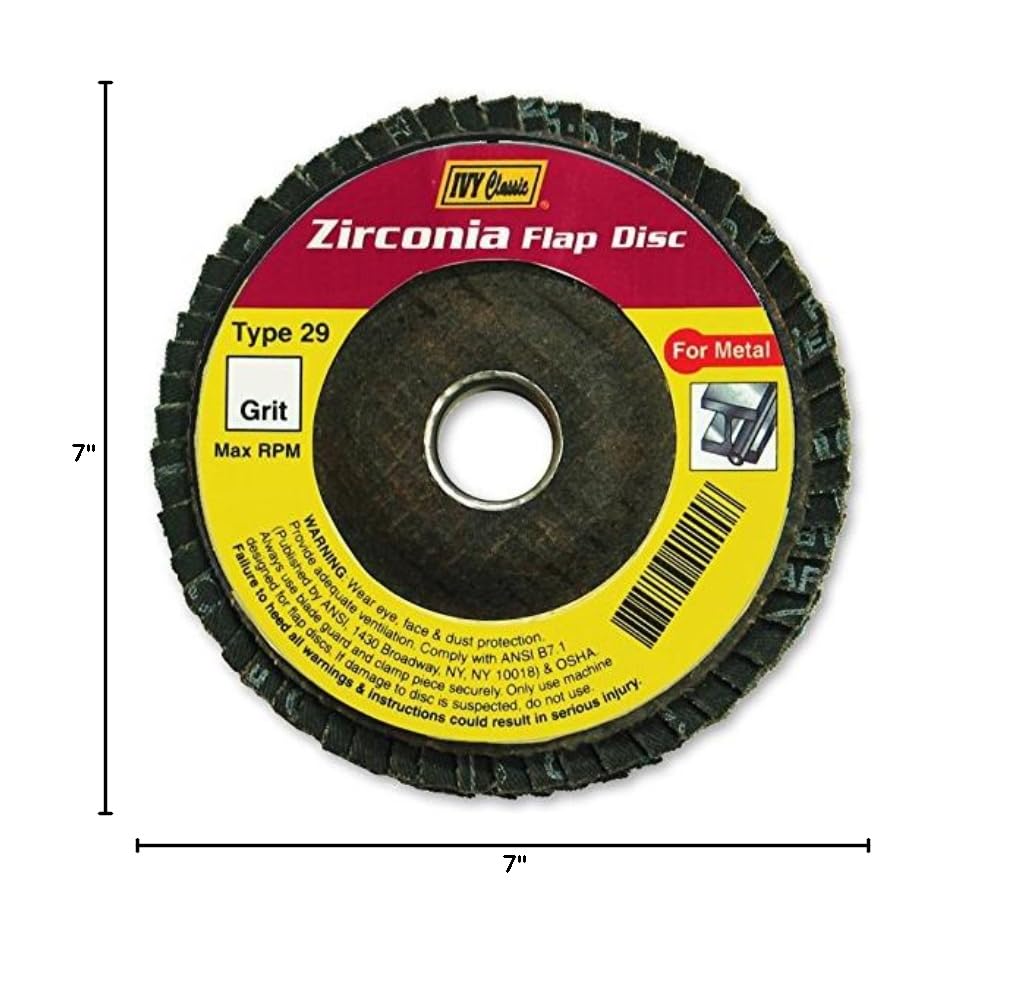 IVY Classic 42221 Flex-Abrasive 7-Inch x 7/8-Inch 120 Grit Fine Zirconia Flap Disc