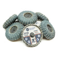 Benchmark Abrasives 2" Quick Change Zirconia Curved Flap Disc Grinding Wheel with Male R-Type Back Design - Finishing, Deburring of Irregular Surfaces - for Die Grinder & More (10 Pack) 40 Grit