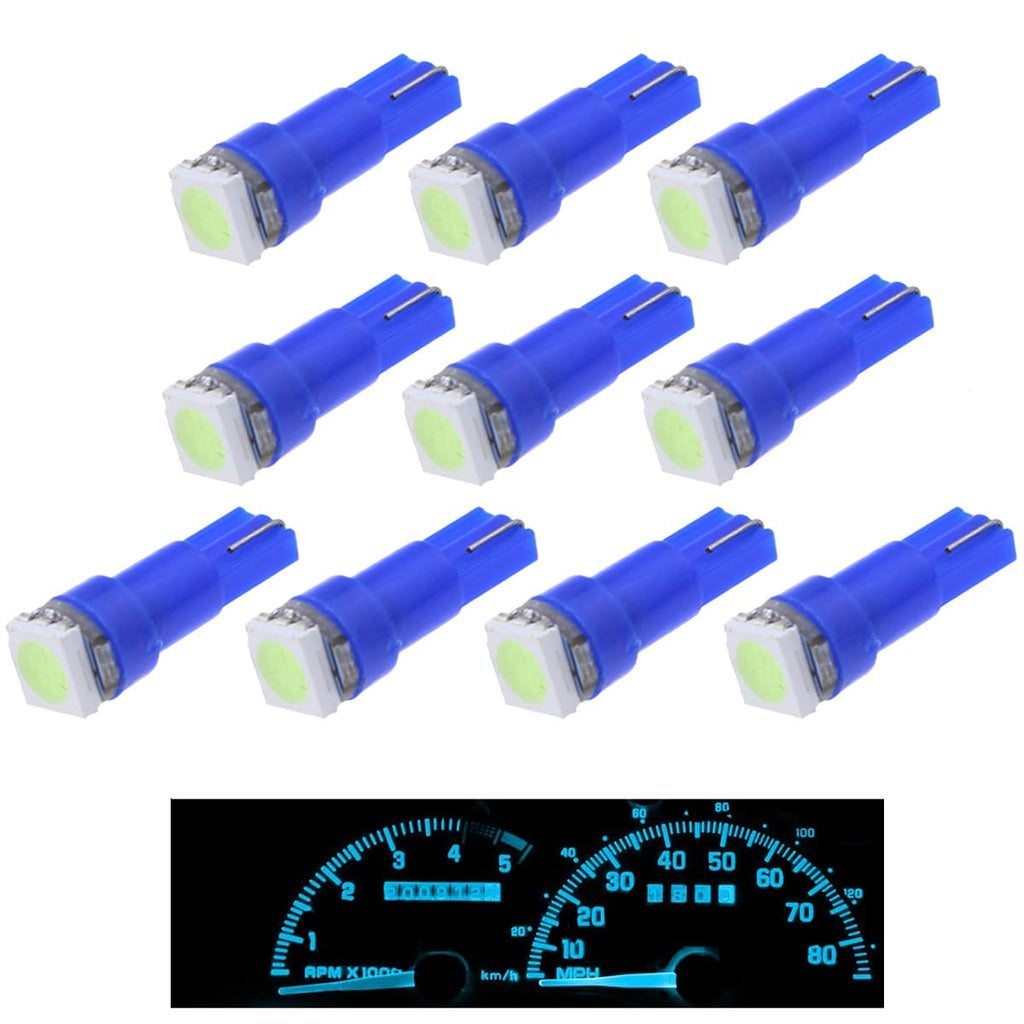 Atmufelp 10Pcs t5 led bulbs Instrument dash lights Instrument Gauge Cluster LED Dash Kit Dashboard LED Light Bulbs Ice Blue Replacement for Subaru Impreza WRX RS TS 2002 2003 2004 2005 2006 2007 Truck