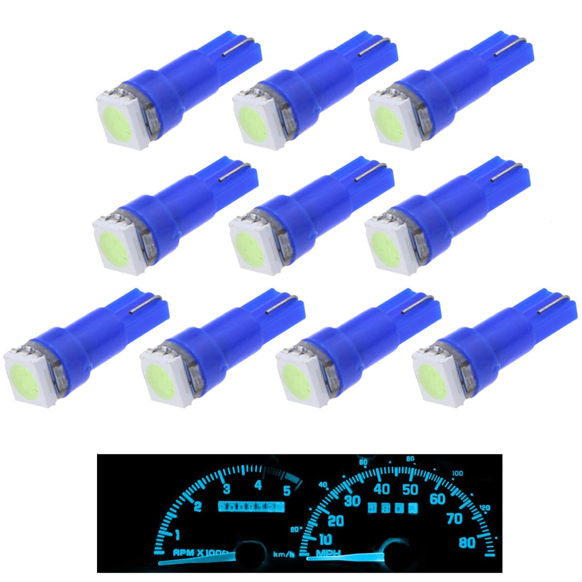 Atmufelp 10Pcs t5 led bulbs Instrument dash lights Instrument Gauge Cluster LED Dash Kit Dashboard LED Light Bulbs Ice Blue Replacement for Subaru Impreza WRX RS TS 2002 2003 2004 2005 2006 2007 Truck