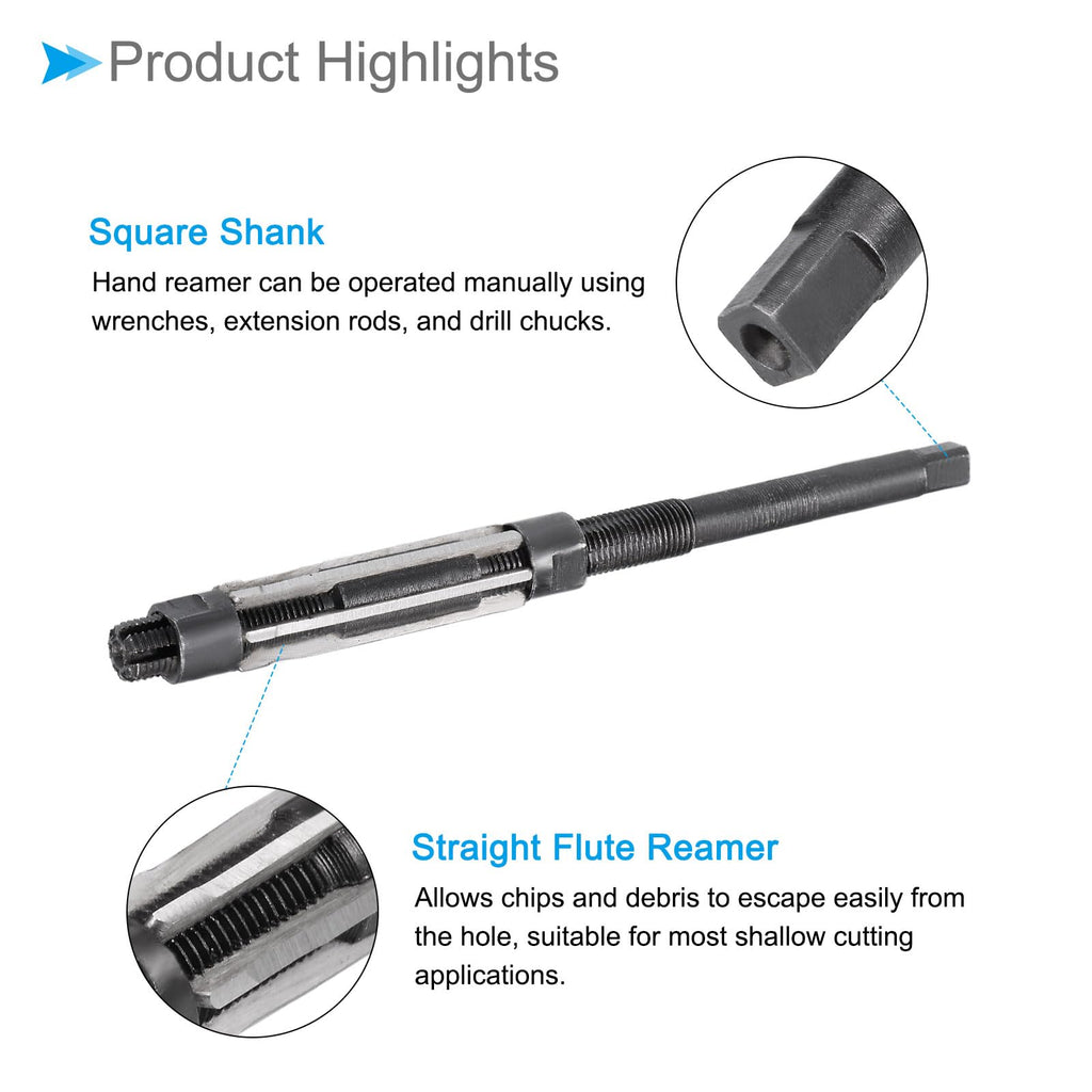CoCud Hand Reamer, 12.75-13.75mm Cutting Diameter 6 Flutes, High Speed Steel Adjustable Milling Cutter Tools - (Applications: for Aluminum Iron)