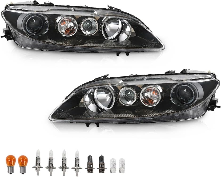 ALLGOOD 1‑Pair Headlights Assembly Fit Mazda 6 2006‑2008