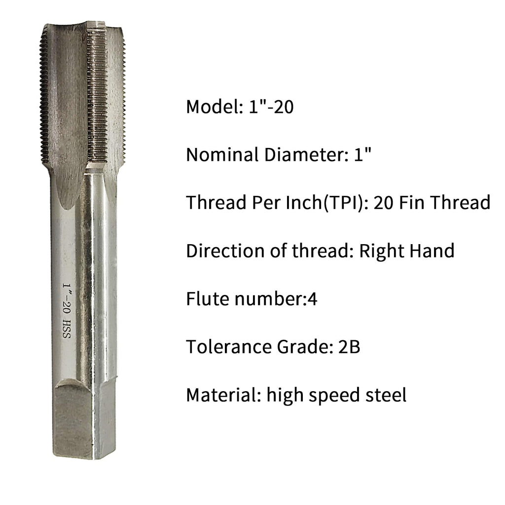 1"-20 Tap, UNEF, Right Hand, Straight Flute, 4 Flute
