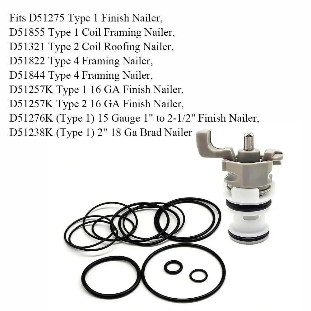 TOP-MAX 2‑in‑1 Nailer Repair Set D51844 O‑Ring Kit & 64795600 Trigger Valve