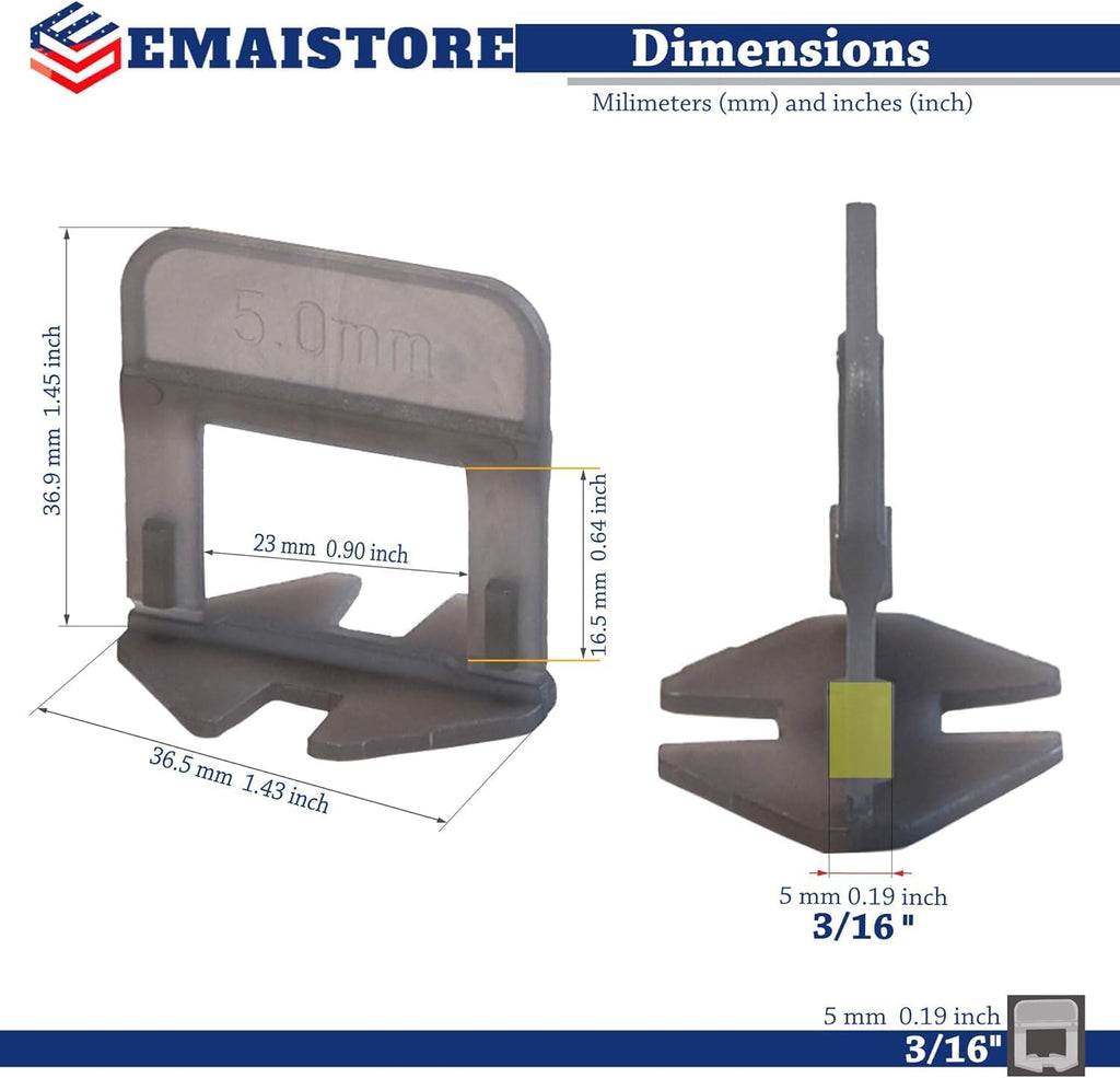 Tile Leveling System (3/16 Inch) – 400 Tile Spacers + 200 Reusable Wedges + 1 Tile Plier – Smooth & Seamless Floor &