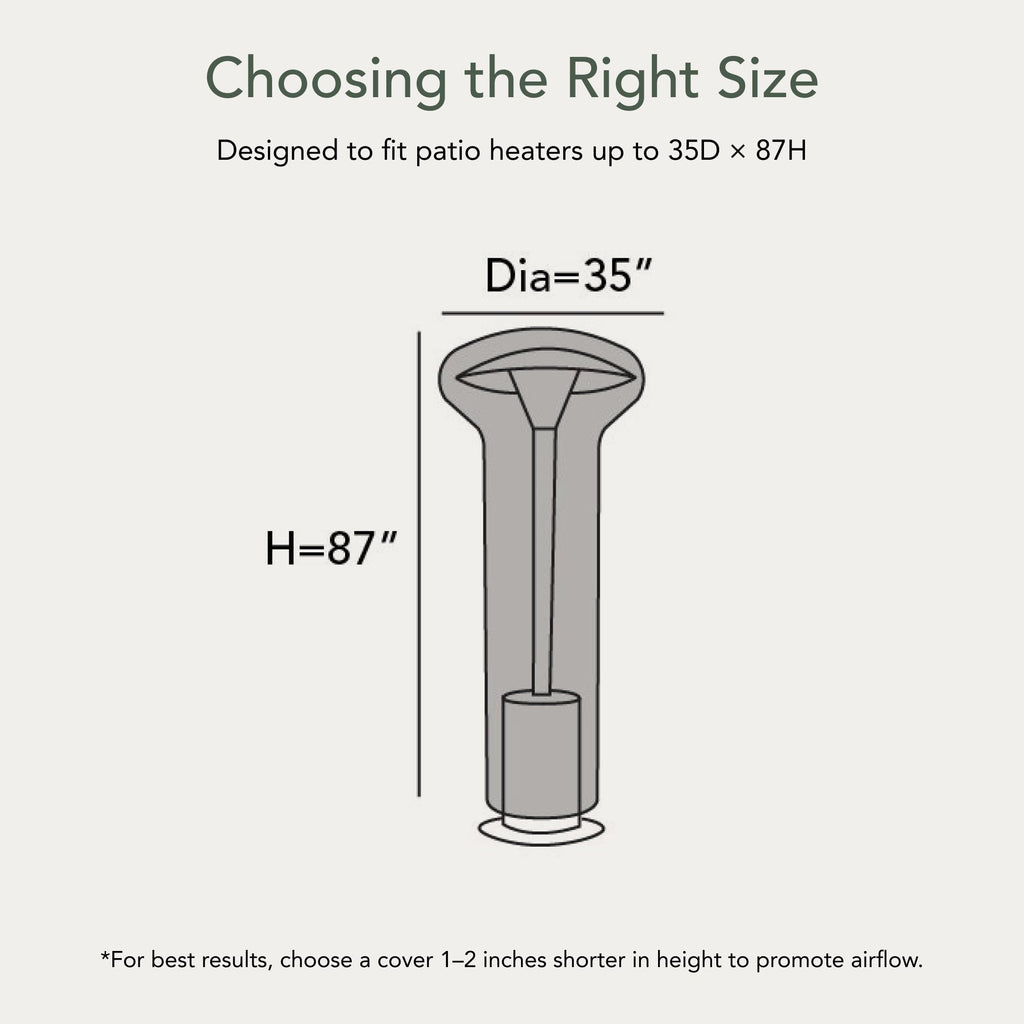 Classic Patio Heater Cover - 35" Dia x 87" H - Water Resistant