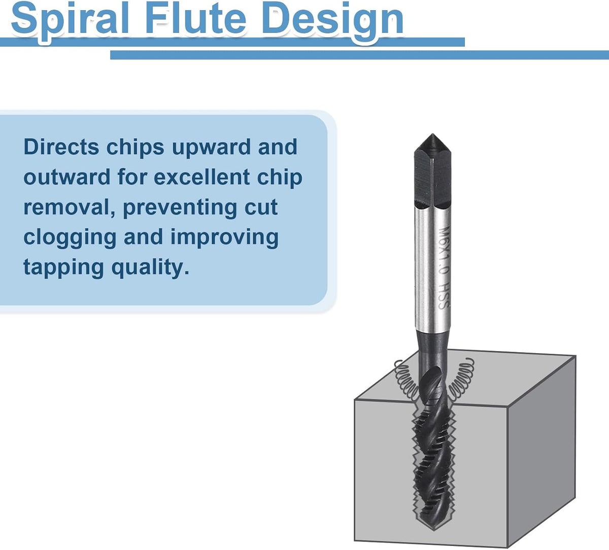 uxcell Spiral Flute Thread Taps 3/8-16 BSW H2 Machine Threading Tap Bit, Nitrided Coated Screw Tapping Repair Tool, M2 High-Speed Steel (HSS6542)