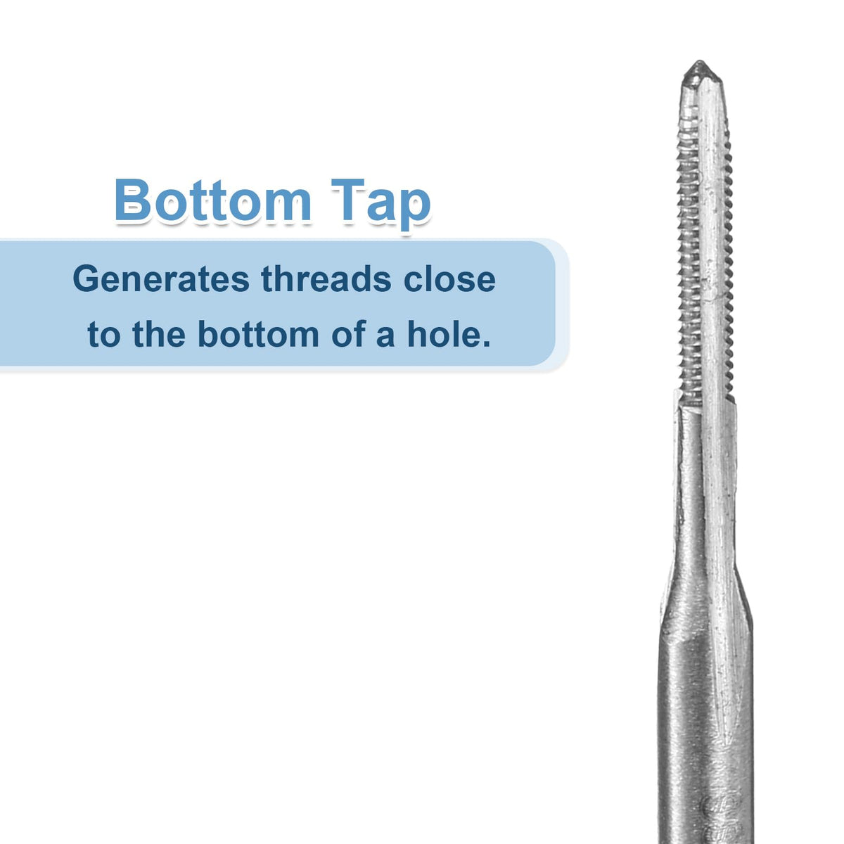 uxcell 2pcs Hand Bottom Tap #1-72 UNF 2B Thread Bottoming Style Threading Taps High Speed Steel HSS6542 Straight Flutes Screw Tapping Tool