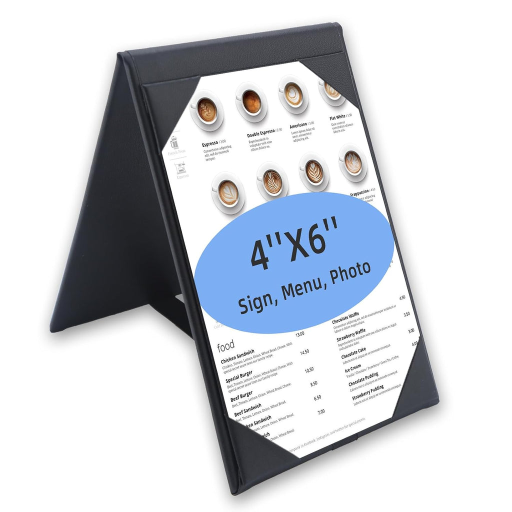 Menu Covers - Set of 10 Double-Sided Table Tent Cards for Restaurant, Dinner Party, and Bar Menus - Includes Bill