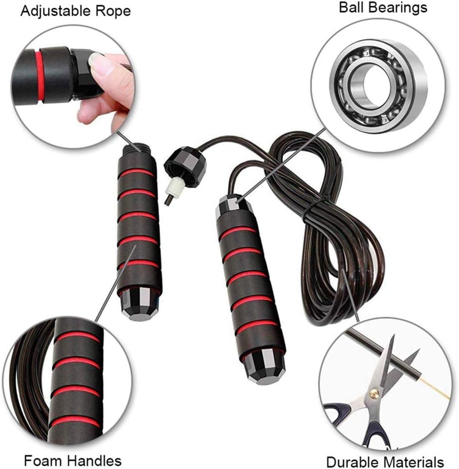 Jump Rope,Jump Ropes for Fitness for Women Men and Kids,Speed Jumping Rope for Workout with Ball Bearings,Adjustable