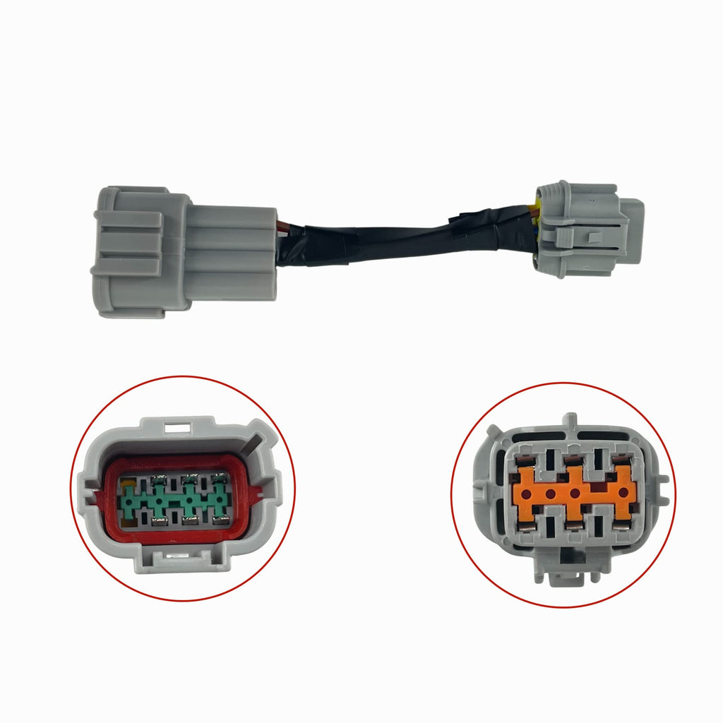 ALTBET 2pcs Headlight Conversion Adapters Compatible with 2003+ Nissan 350z HID Wiring 8 to Halogen 6