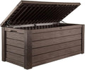 Westwood 150 Gal Outdoor Storage Box for Patio and Pool Accessories | Brown, Resin, Large, Weatherproof, Lockable
