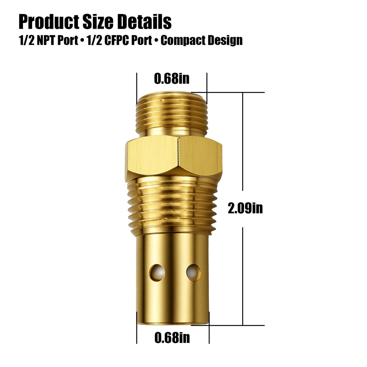 Brass Air Compressor Check Valve Fit for IRL6560V Replace CAC-437-2 1/2"NPT