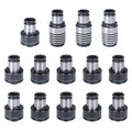 ZAC 14PCS TC820 ANSI Collets, M6, M6.3, M7, M8, M10 M12 M12.5 M14-M33 Inch Tap Holder Tap Chuck Suitable for M36 Electric Tapping Machine