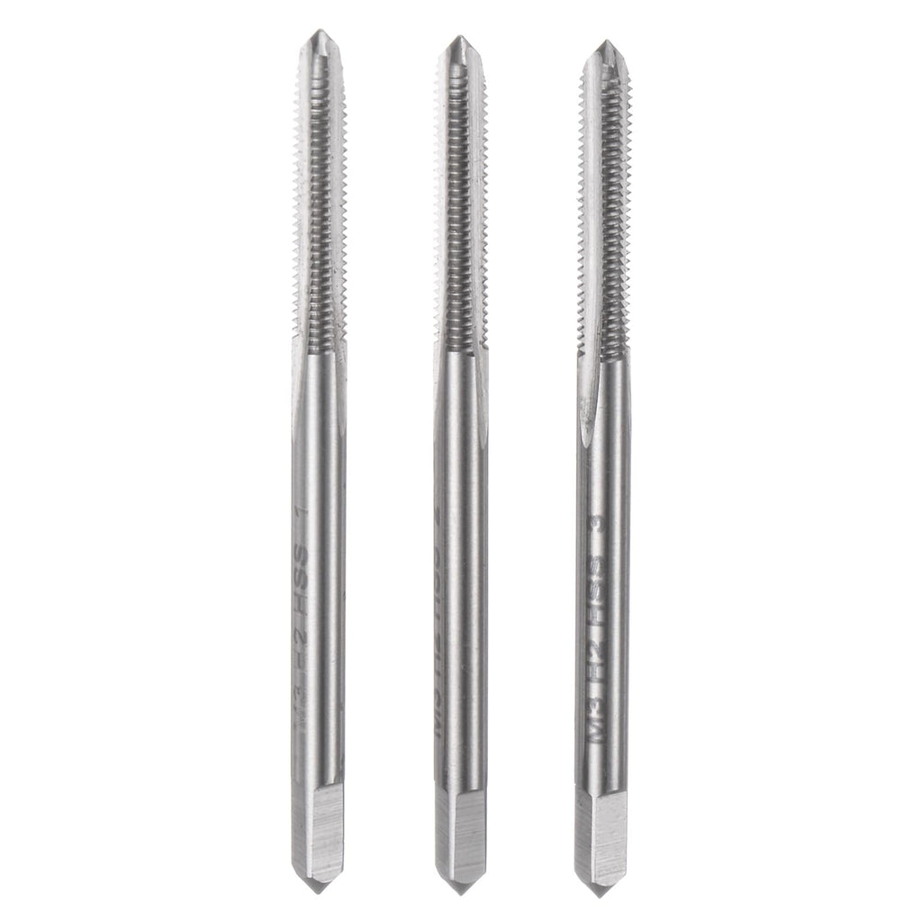 uxcell 3pcs Metric Hand Tap Set, M3 x 0.5 Taper/Plug/Bottom Thread Screw Taps, High Speed Steel Hand Threading Tapping Tool Kit