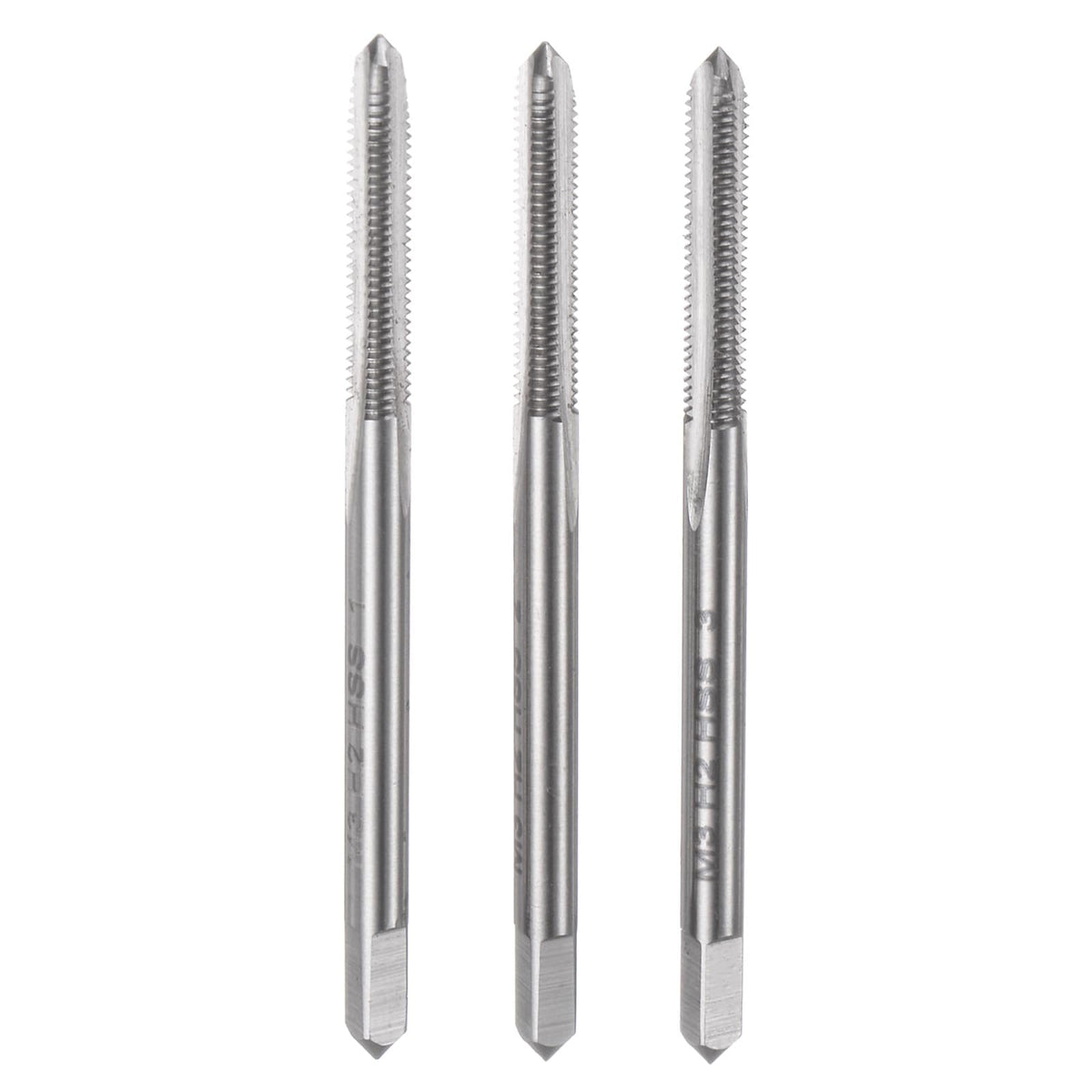 uxcell 3pcs Metric Hand Tap Set, M3 x 0.5 Taper/Plug/Bottom Thread Screw Taps, High Speed Steel Hand Threading Tapping Tool Kit