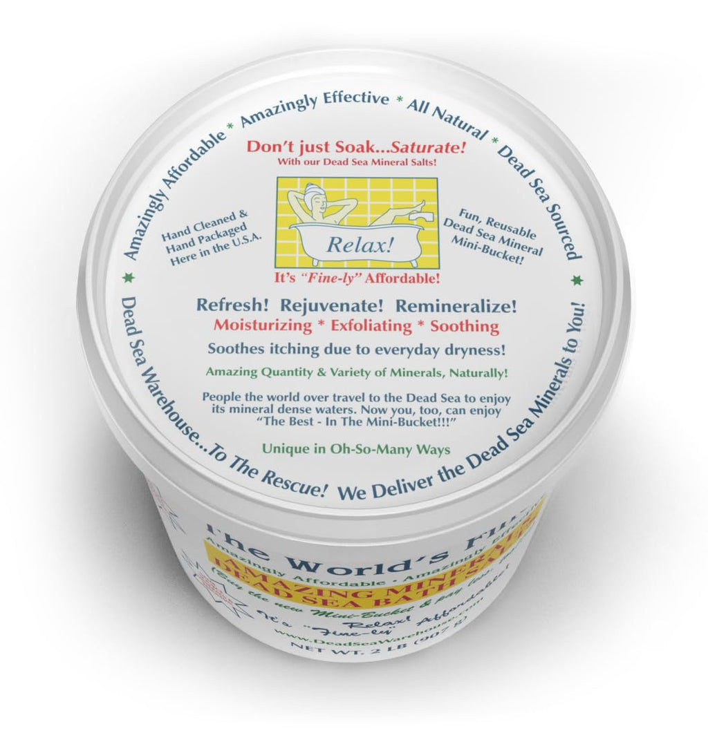 – 100% Dead Sea Mineral Bath Salts – Great for Soothing Muscles Aches, Relaxation, Alleviate Skin Issues - Unscented