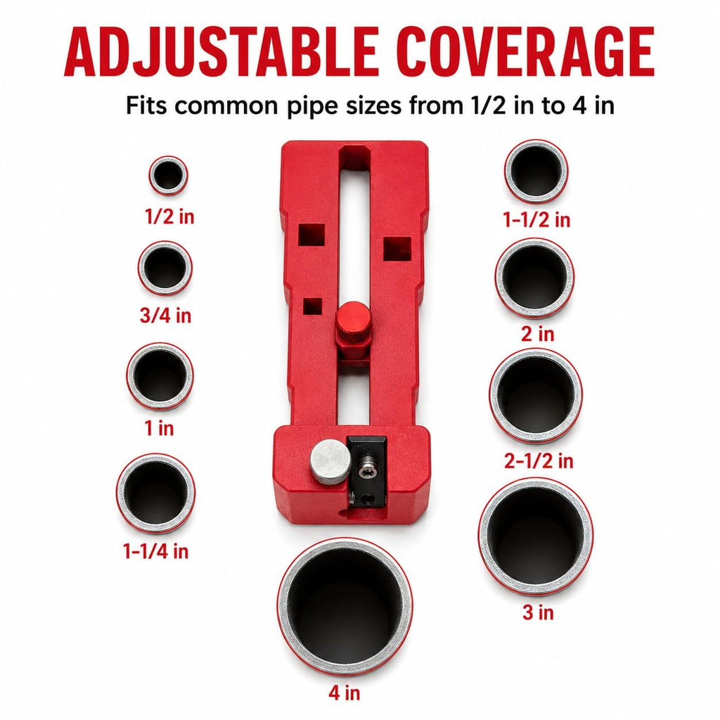 Adjustable PVC Pipe Deburring Tool 1/2"–4", Professional Pipe Chamfer Tool with Dual Guide Rollers, Replaceable Blade & Precision Cutting for PVC CPVC ABS PE Pipes