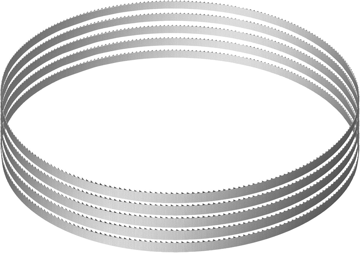 VEVOR Band Saw Blade, 65x0.6x0.02 inch, 5 PCS/Pack Meat Bandsaw Blades for Replacement, 65Mn Carbon Steel Blade, 3 TPI Meat Cutting Blade Wrapped by Rust-Proof Paper, for Commercial Bone Saw Machines