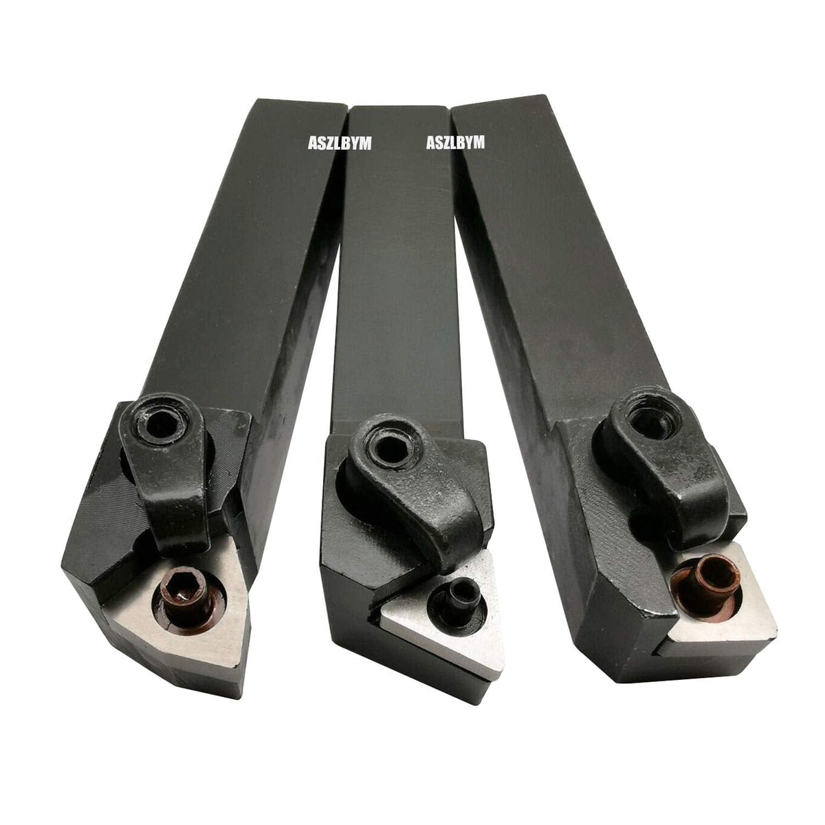3PCS 5/8" Metal Lathe Excircle Indexable Carbide Turning Tool Holder Bit Set MTJNR1616H16 + MWLNR1616H08 + MCLNR1616H12 With 3pcs wnmg432, cnmg432, tnmg332 Indexable Carbide Inserts