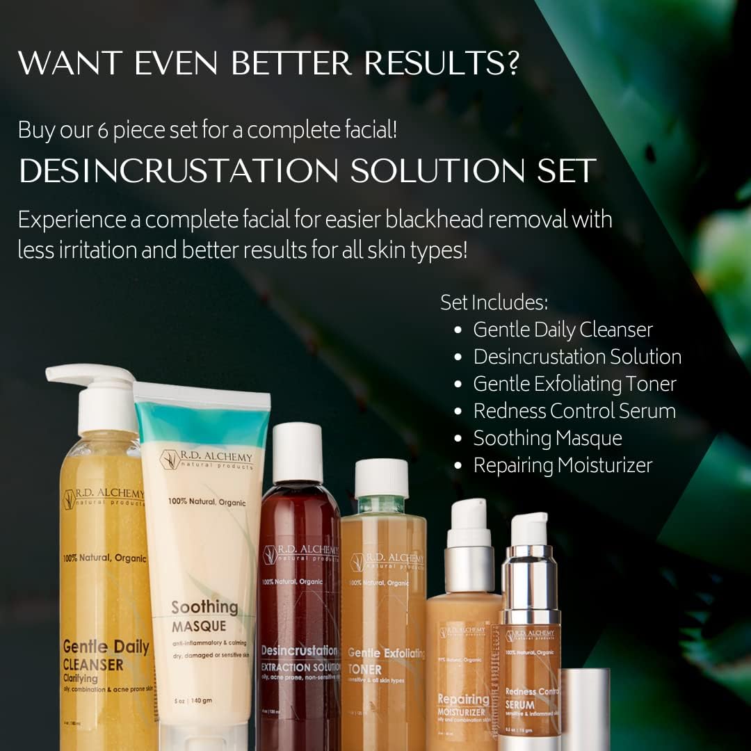 RD Alchemy - Professional Desincrustation Solution - Scaling Fluid Blackhead Remover + 5 Pack Disposable Spa