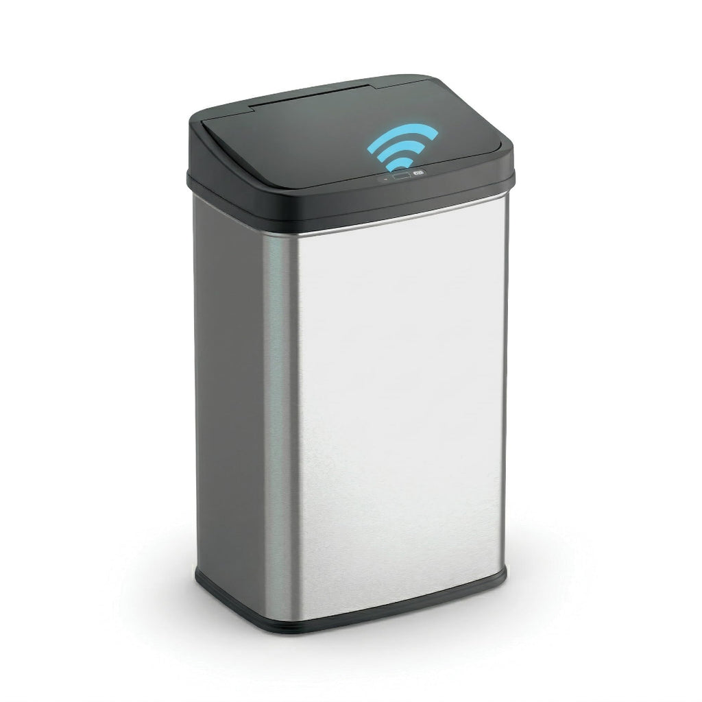 13 Gallon Automatic Trash Can, 50L Touchless Motion Sensor Garbage Can with Odor-Sealing Lid, Rectangular Stainless