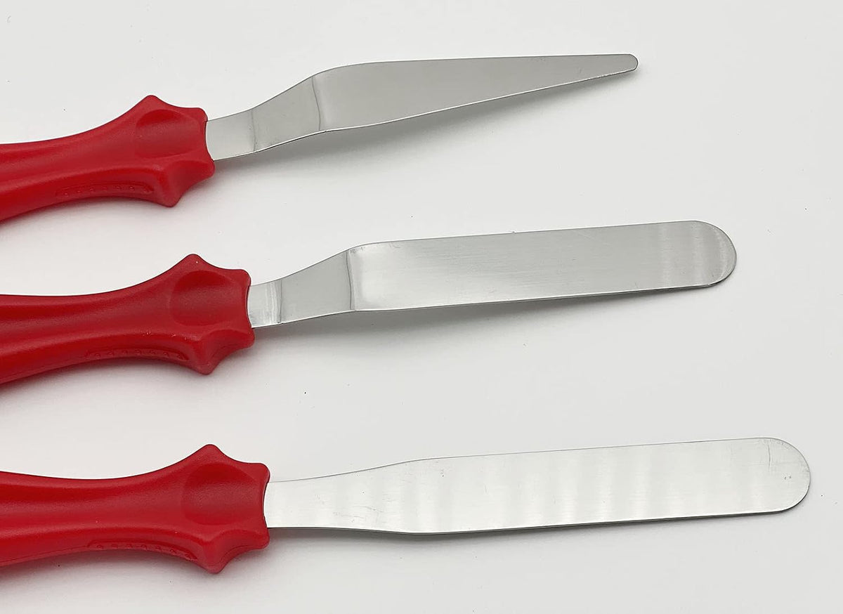 Icing Spatula,Offset Spatula Small Baking Spatulas Set with Straight4-5/8",Offset 4-1/2",Tapered 4-1/8" Stainless