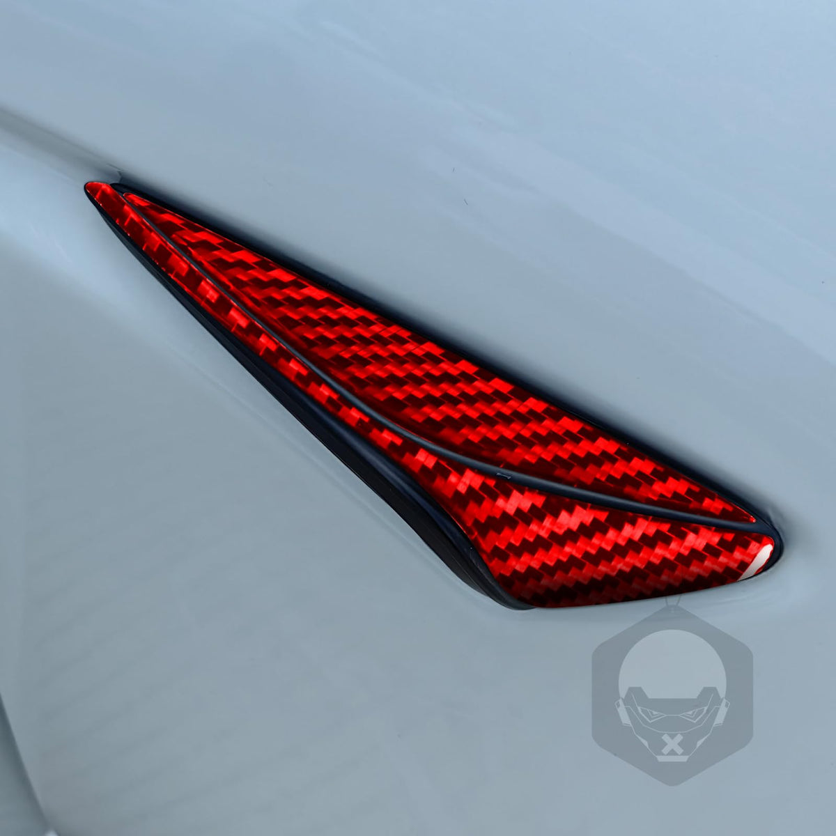 Fit for Tesla Model 3 2024-2026 Front Wing Side Turn Signal Bezel 4Pcs Red