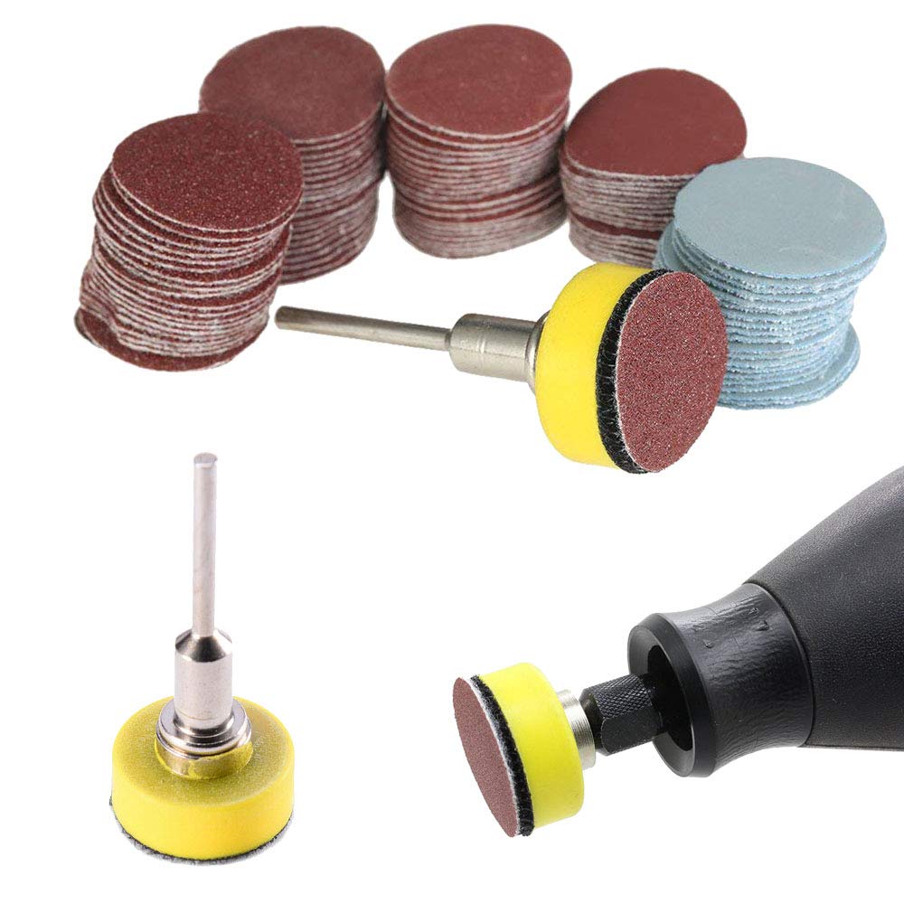 Saiper 100pcs 1 Inch/25mm Sanding Discs Pad Sander Disk Kit for Dremel