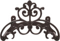 Brown Heavy Duty Cast Iron Outdoor Garden Water Hose Hanger | Wall Mounted Hose Reel with Vintage Scrollwork Design