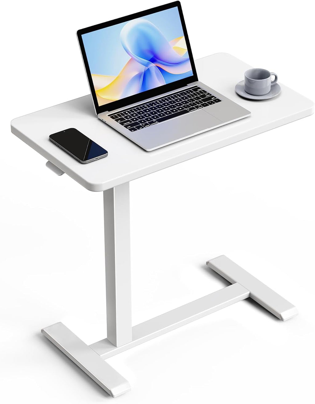 Over Bed Table with Wheels, Height Adjustable Hospital Bedside Table