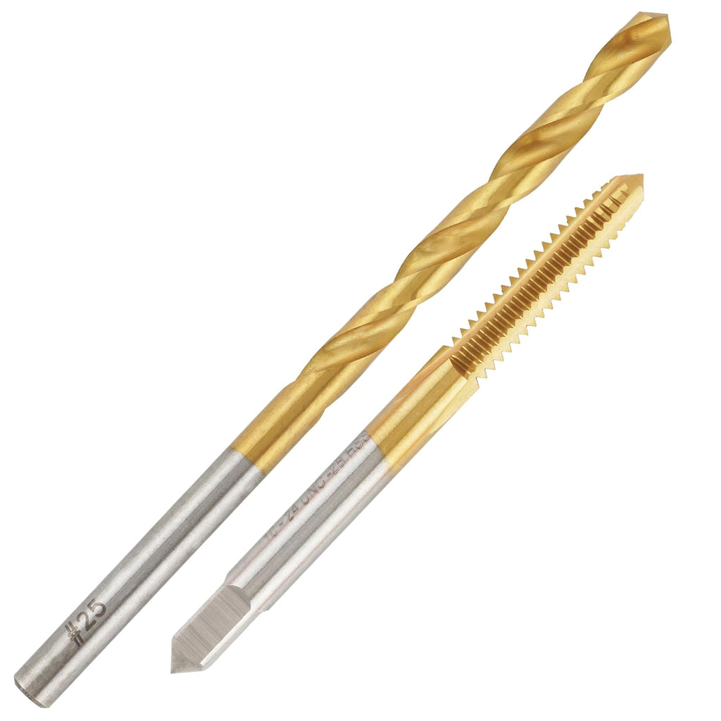 Aceteel 10-24 Ti-Coated Tap and #25 Drill Bit Set