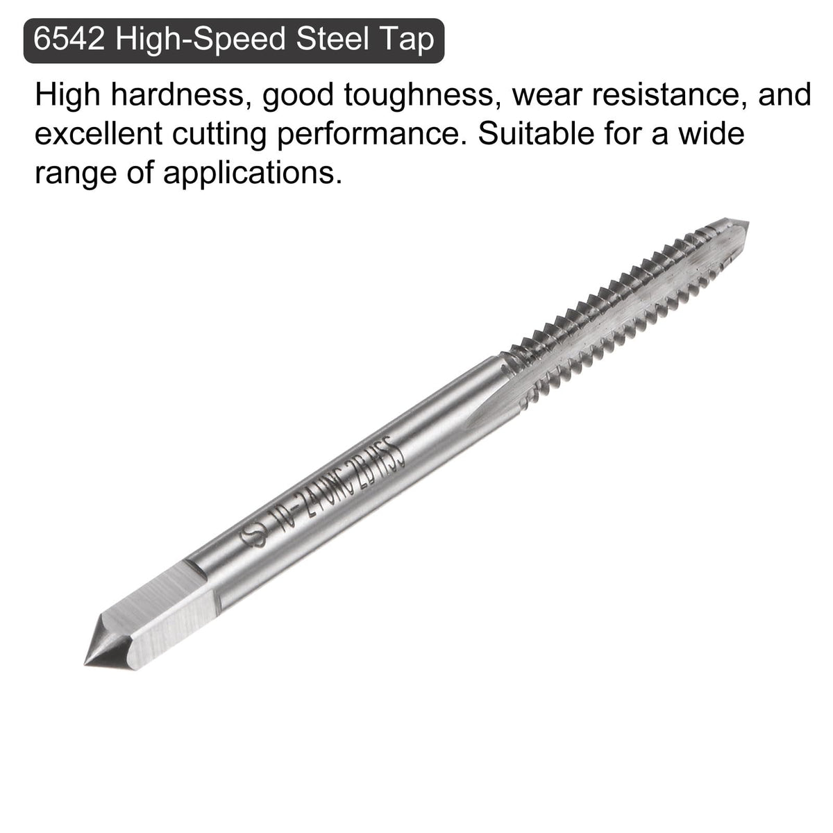 uxcell 10pcs Machine Thread Taps 10-24 UNC 2B High Speed Steel 6542 Straight Flute Screw Thread Milling Taps Threading Tapping Repair Tools